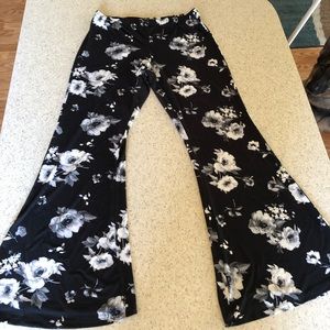 Soft floral black yoga pants